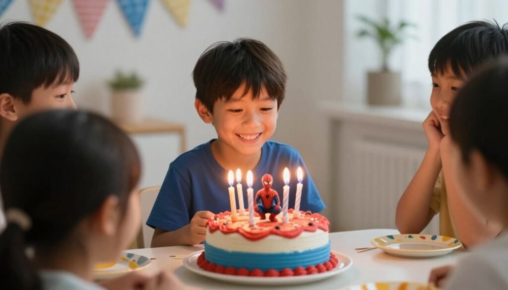happy birthday boy with spectacular spiderman cake at celebration happy birthday boy with spectacular spiderman cake at celebration