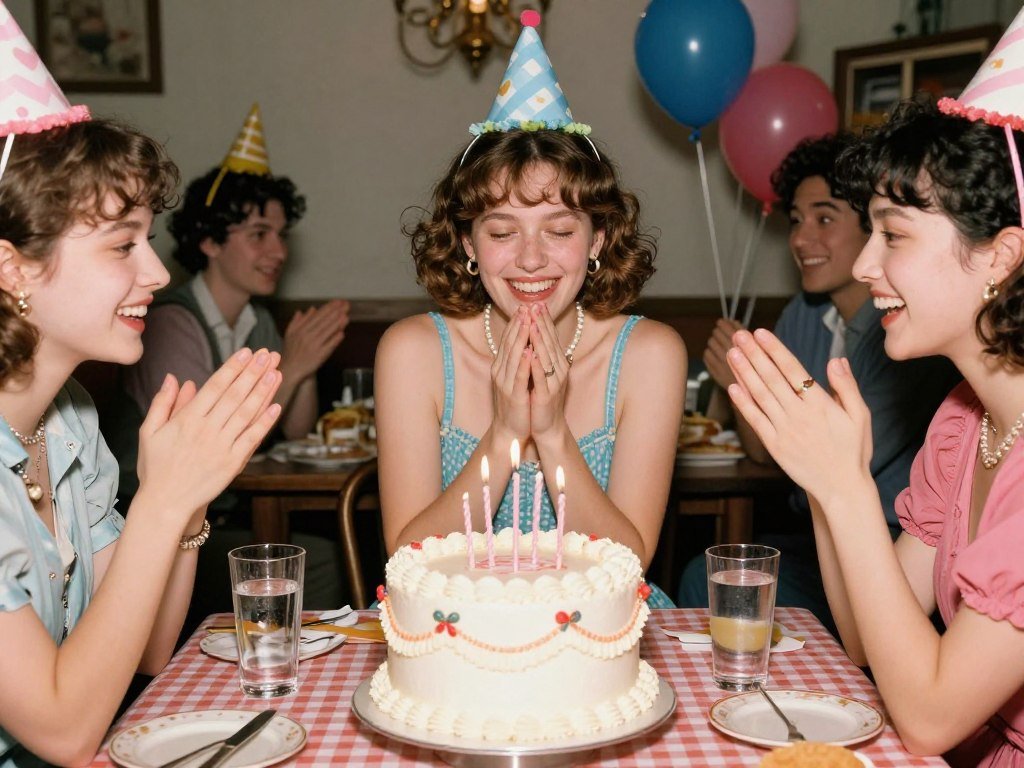 happy birthday vintage cake celebration