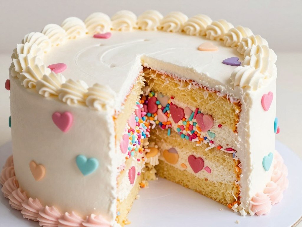 heart confetti birthday cake design heart confetti birthday cake design