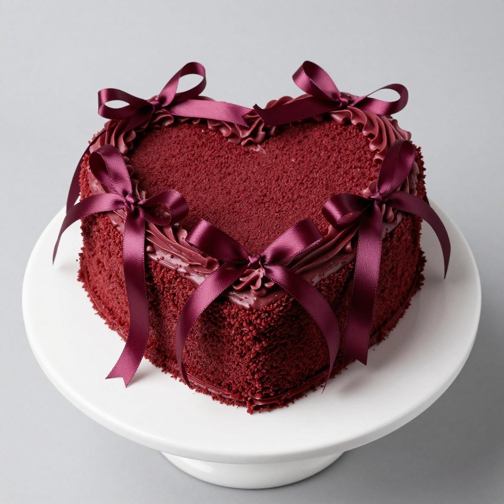 heart shape red coquette birthday cake with ribbon bows heart shape red coquette birthday cake with ribbon bows