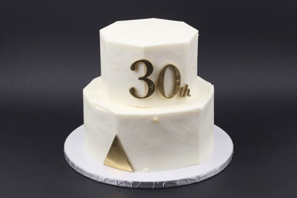 hexagonal geometric modern birthday cake design