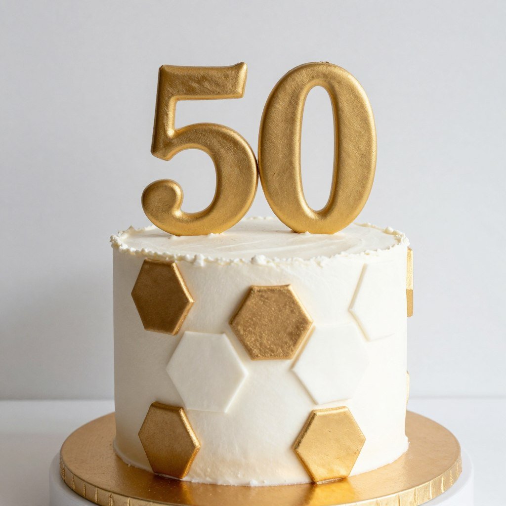 hexagonal pattern elegant cake