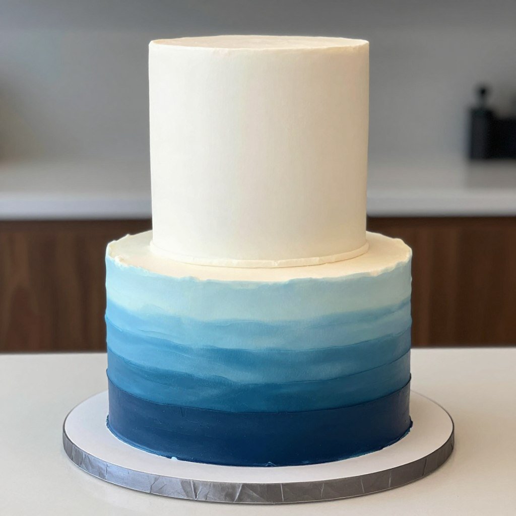 horizontal blue ombre cake smooth finish horizontal blue ombre cake smooth finish