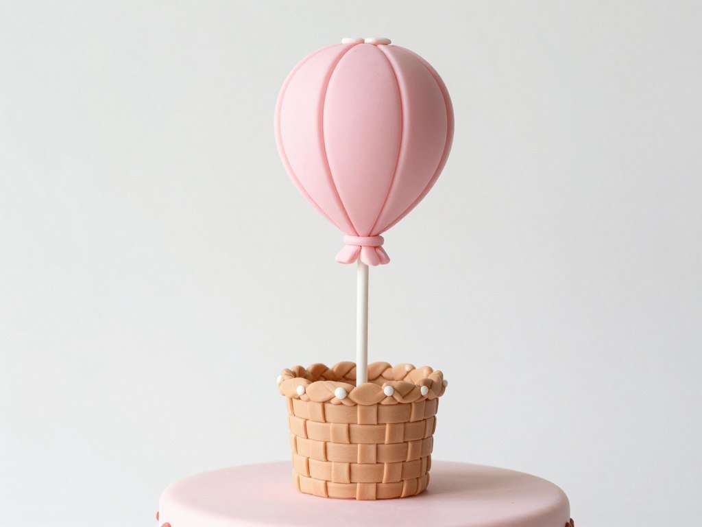 hot air balloons cake topper with pink tones hot air balloons cake topper with pink tones