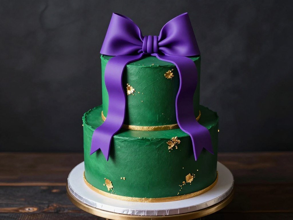 jewel tone bow cake design