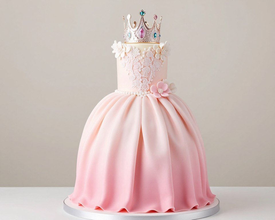 kids birthday party cake with fairy tale princess elements kids birthday party cake with fairy tale princess elements