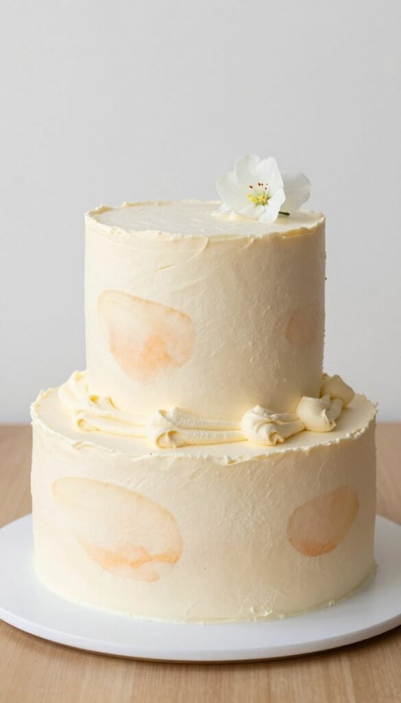 korean aesthetic cake in soft peach and ivory tones korean aesthetic cake in soft peach and ivory tones