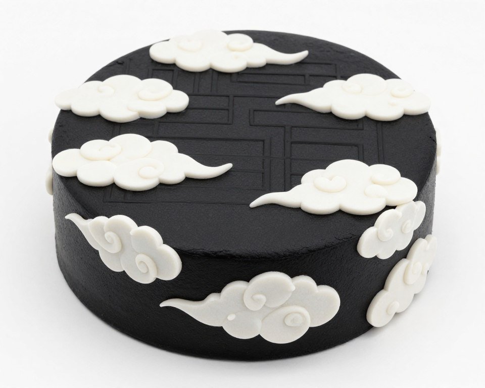 korean cloud pattern black cake korean cloud pattern black cake