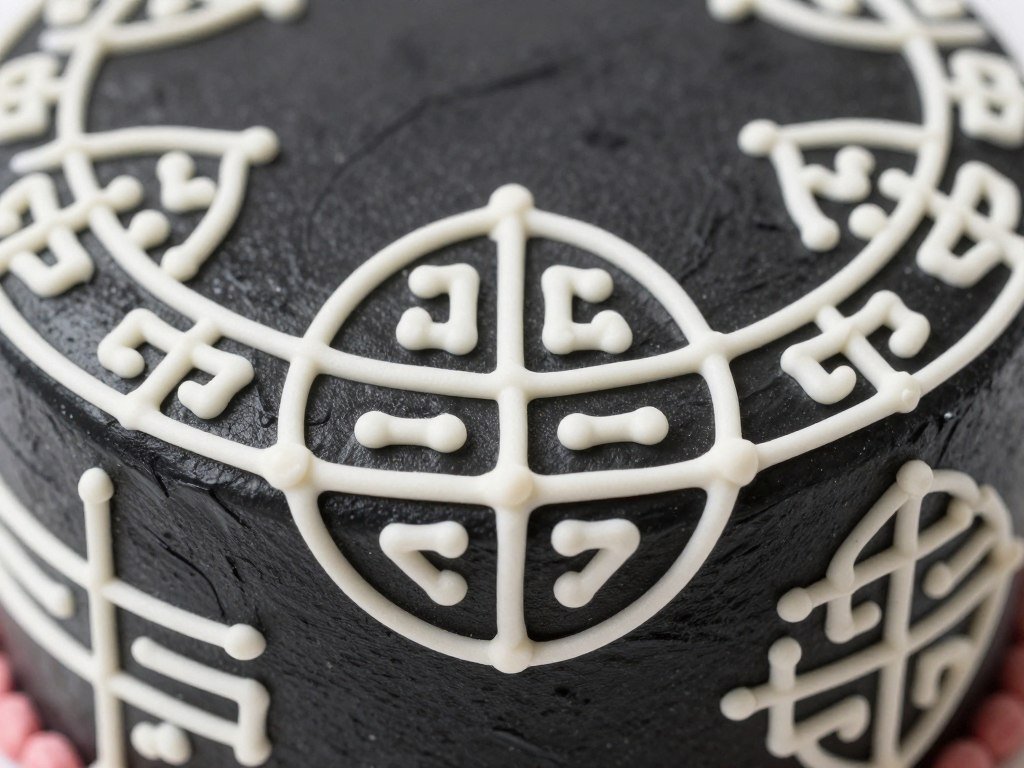 korean traditional patterns on black cake korean traditional patterns on black cake