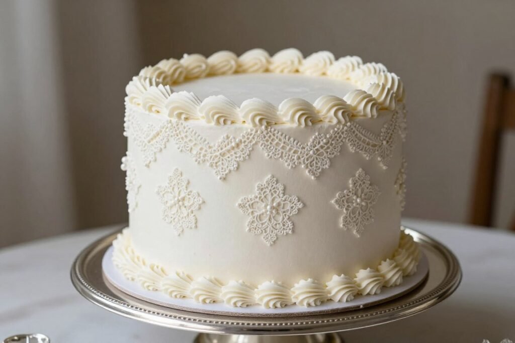 lace pattern birthday cake design delicate and feminine