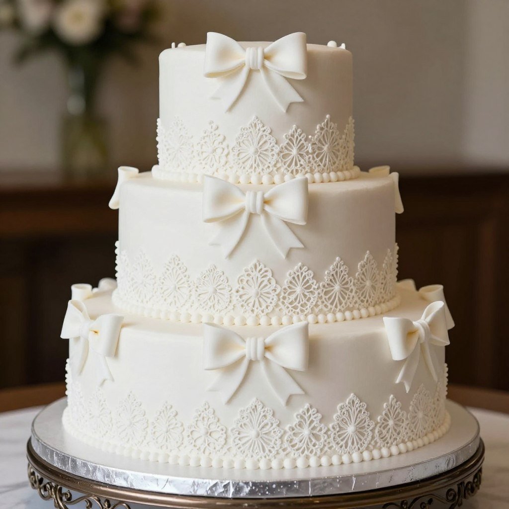 lace pattern wedding cake