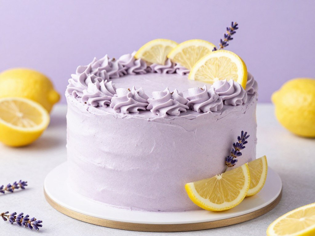 lemon lavender purple cake