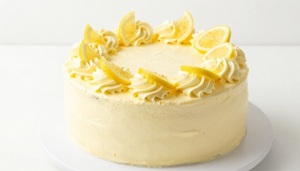 lemon minimalist birthday cake with citrus elements
