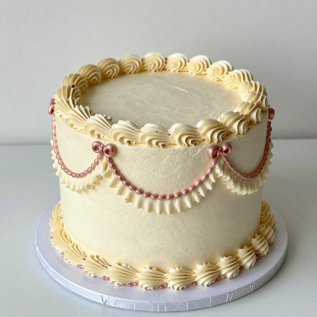 metallic detail vintage cake