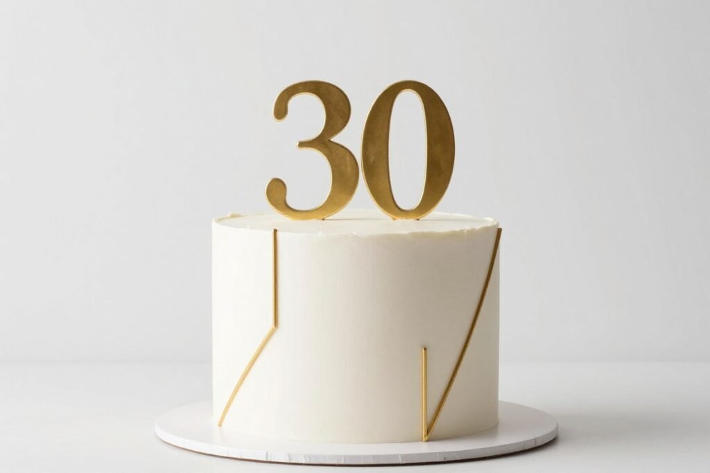 minimalist 30th birthday cake for men