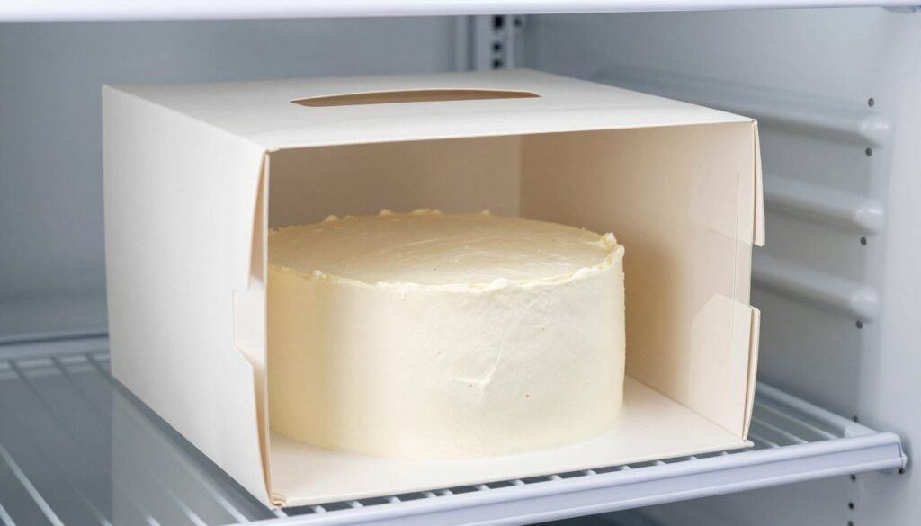 minimalist birthday cake in protective storage box