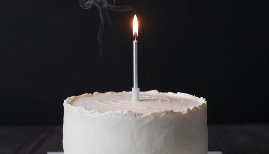 minimalist birthday cake with single elegant candle