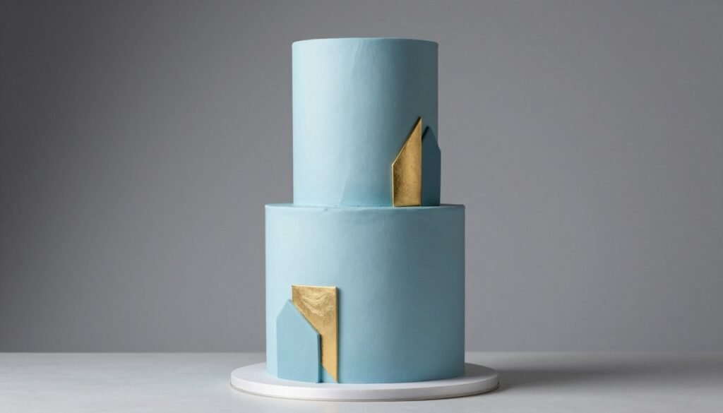 minimalist blue cake with geometric gold accents modern design minimalist blue cake with geometric gold accents modern design