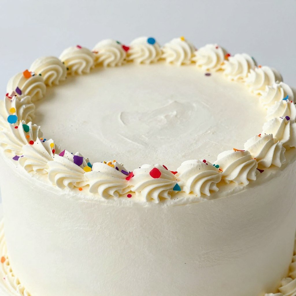 minimalist cake with confetti accent