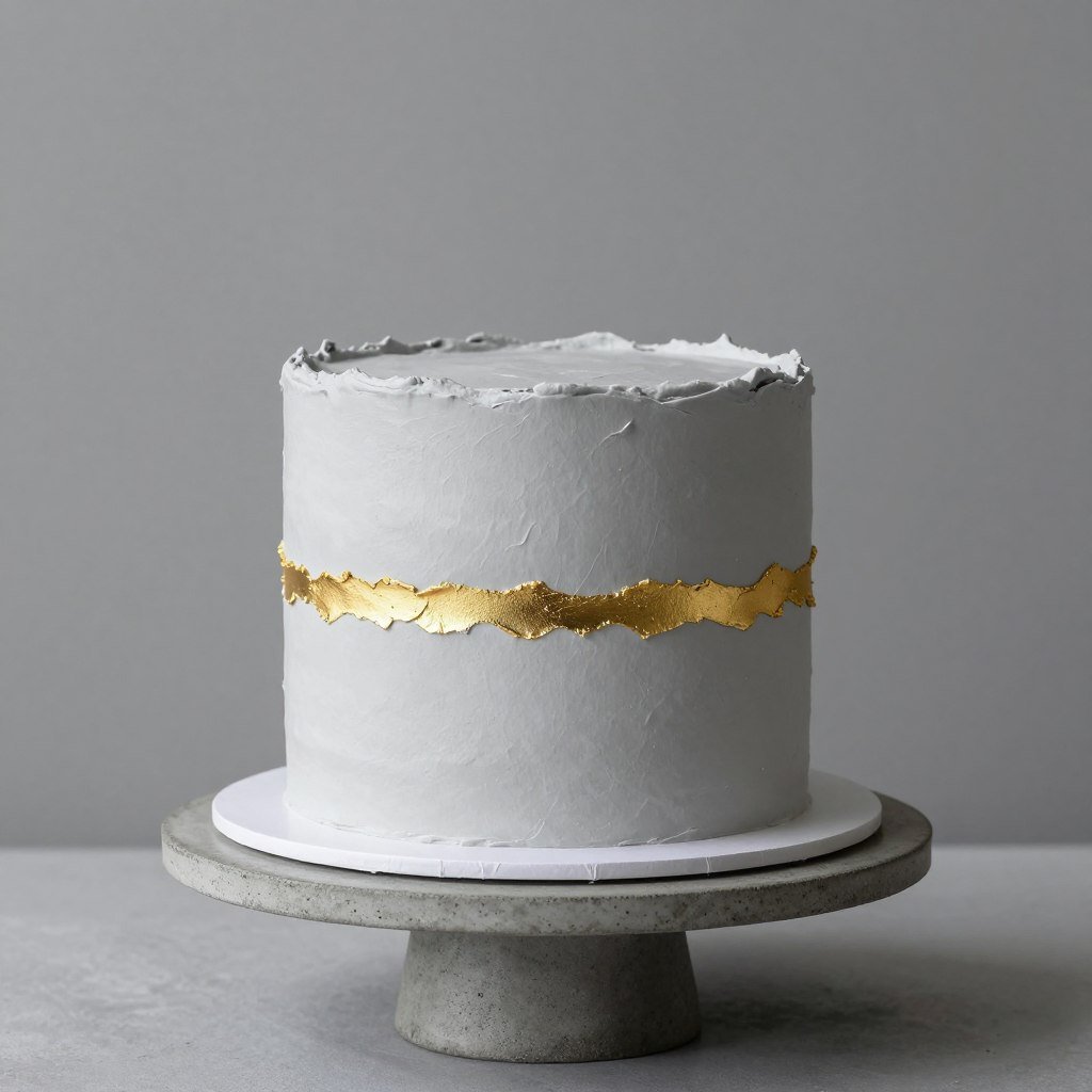 minimalist cake with gold accents for women's birthday