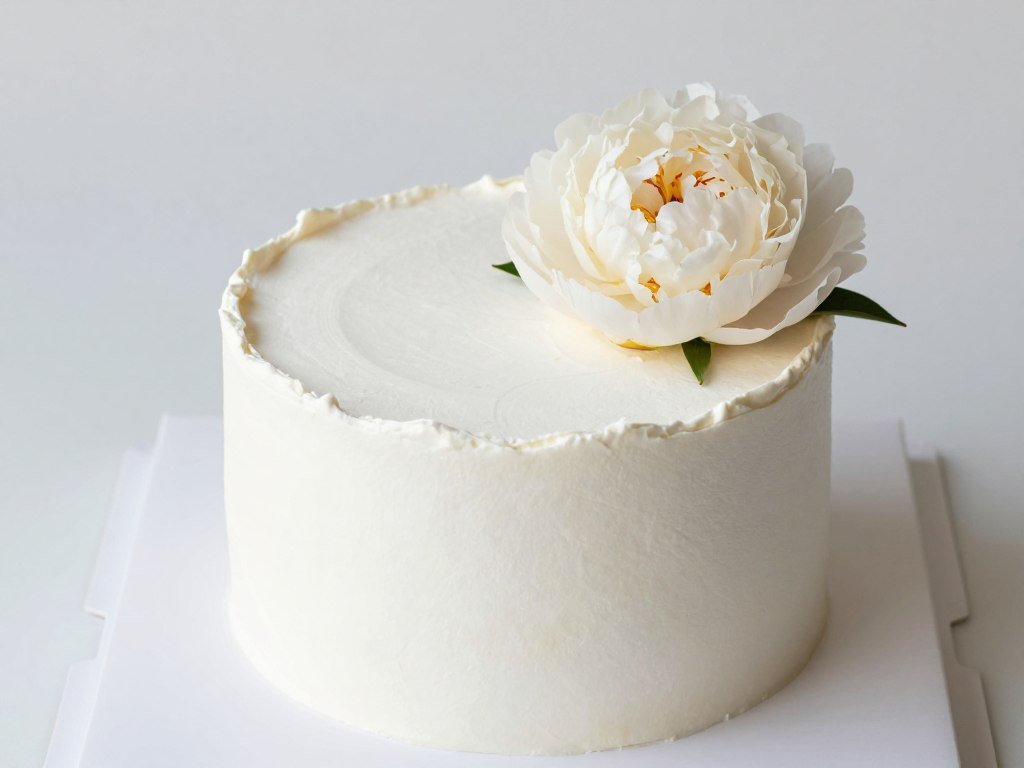 minimalist korean cake design with smooth white buttercream and single flower accent minimalist korean cake design with smooth white buttercream and single flower accent