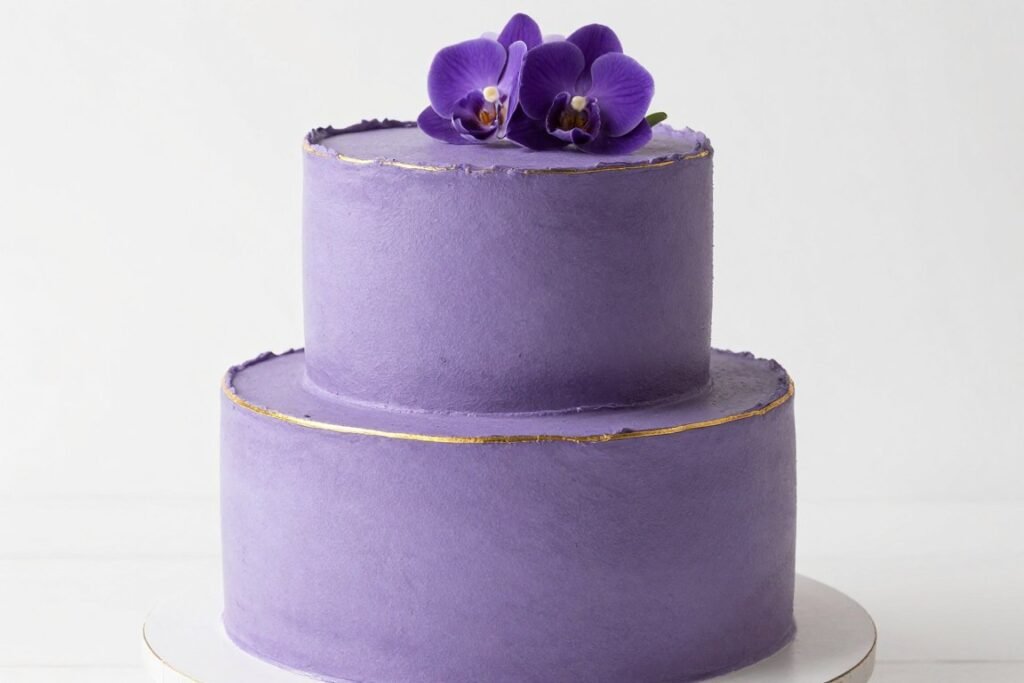 minimalist purple birthday cake aesthetic