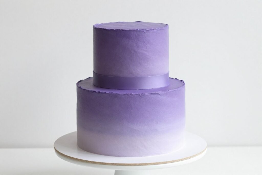 minimalist purple cake with simple ribbon accent minimalist purple cake with simple ribbon accent