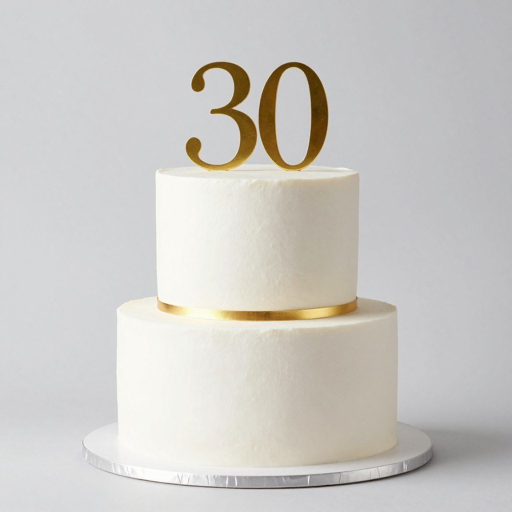 minimalist white cake with single gold line detail