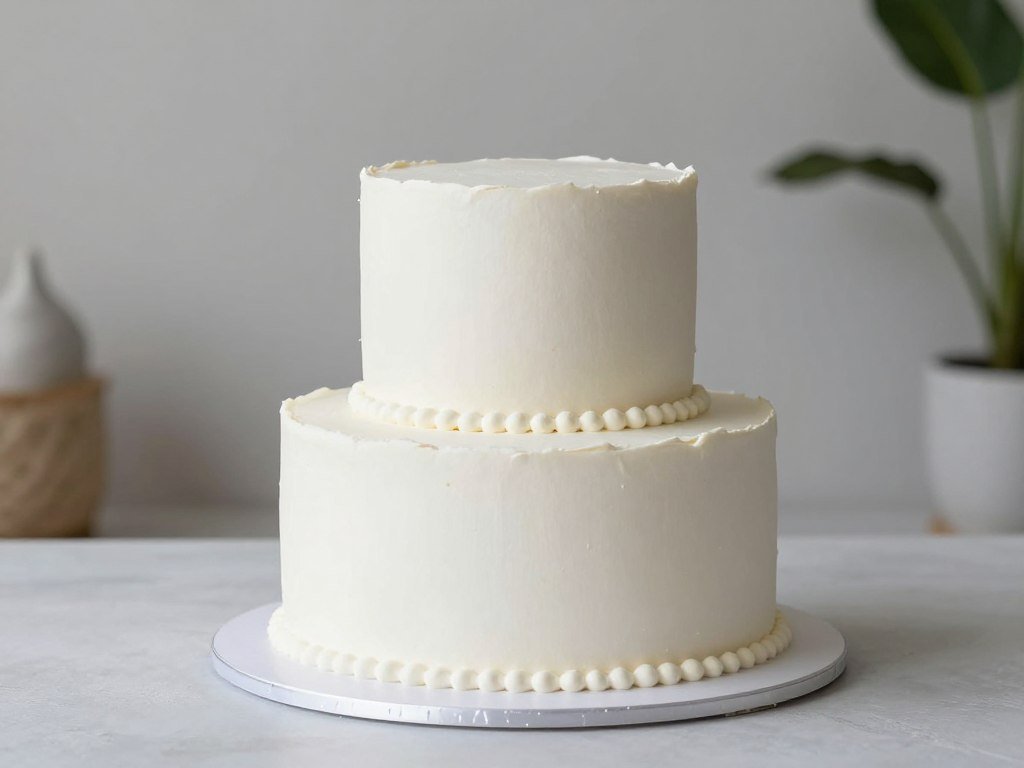 modern minimalist white birthday cake in coquette style modern minimalist white birthday cake in coquette style