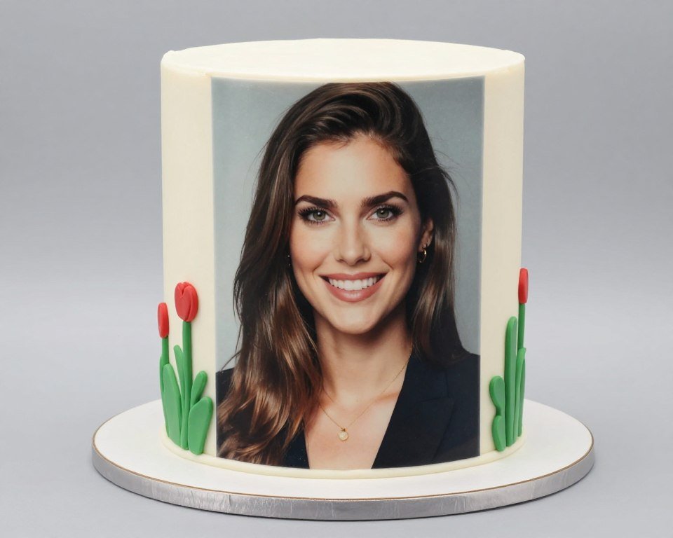 modern photo cake with artistic edible image integration and contemporary design modern photo cake with artistic edible image integration and contemporary design