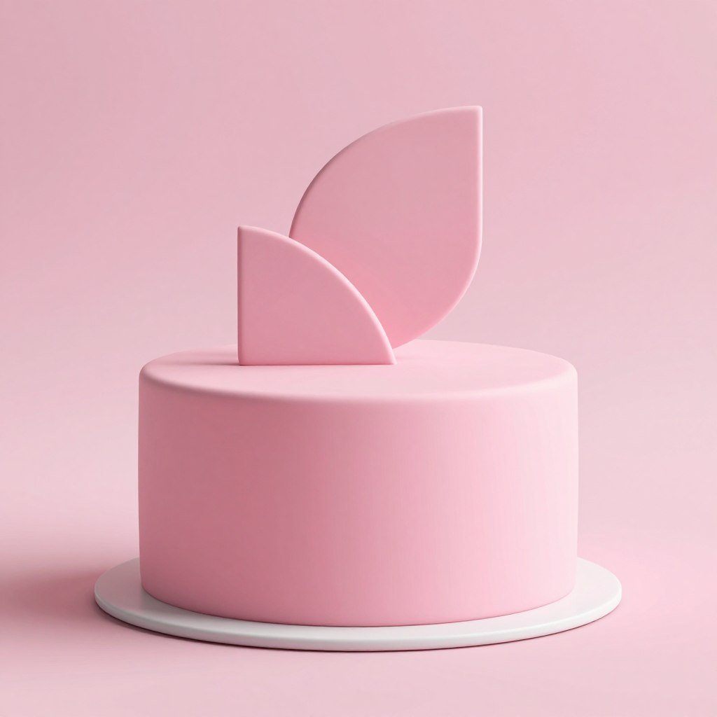 monochromatic minimalist birthday cake in single color