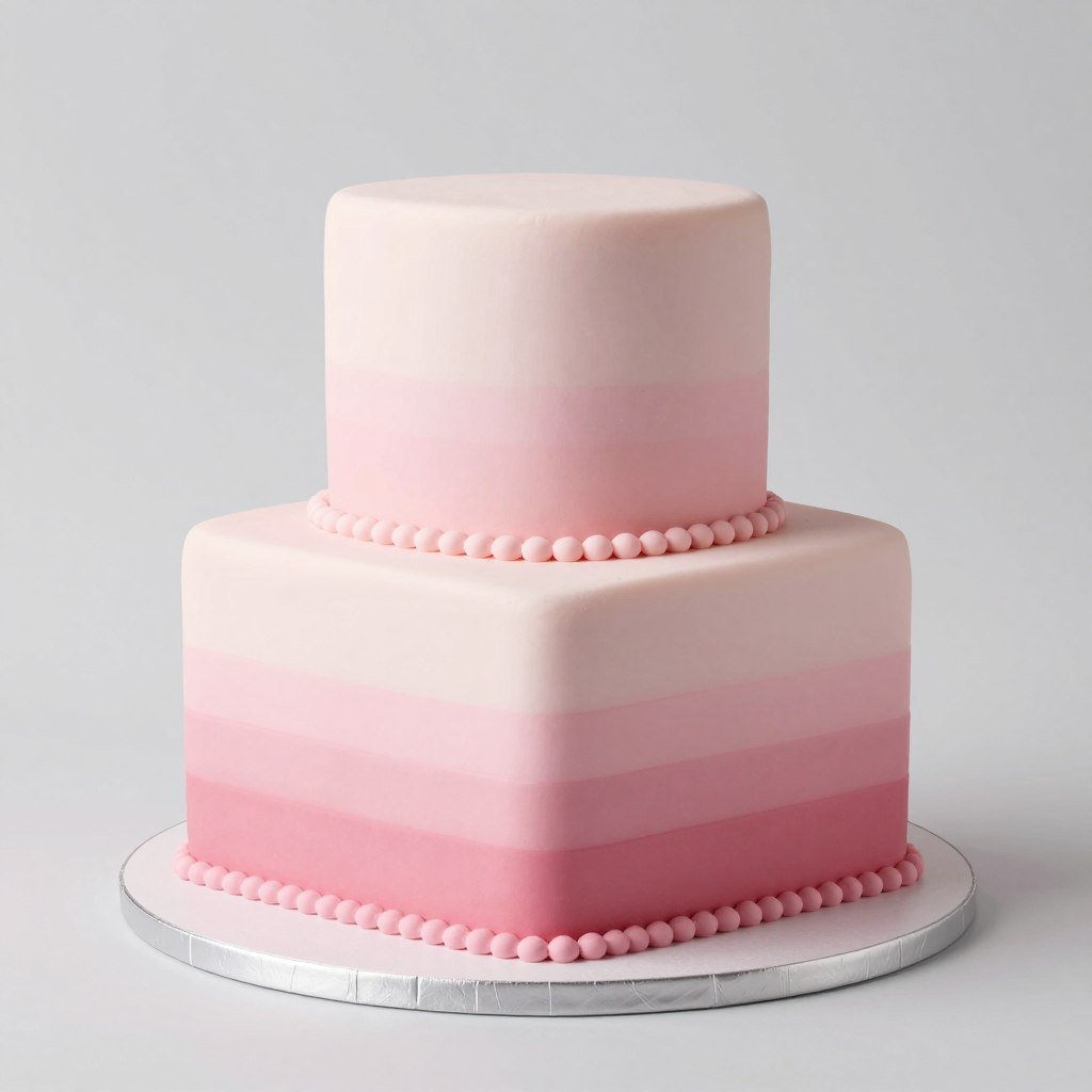 monochromatic pink square birthday cake with tonal variations monochromatic pink square birthday cake with tonal variations