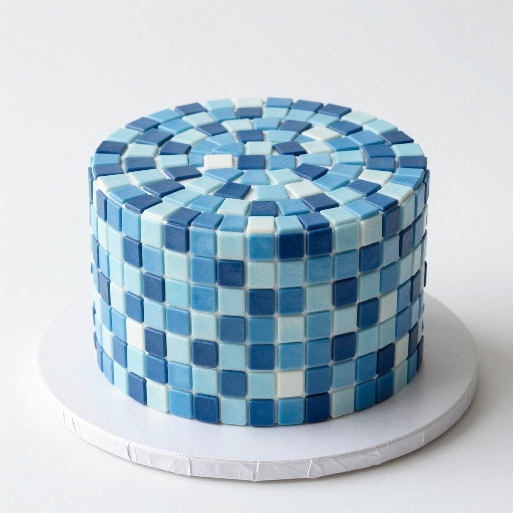 mosaic blue cake design geometric mosaic blue cake design geometric
