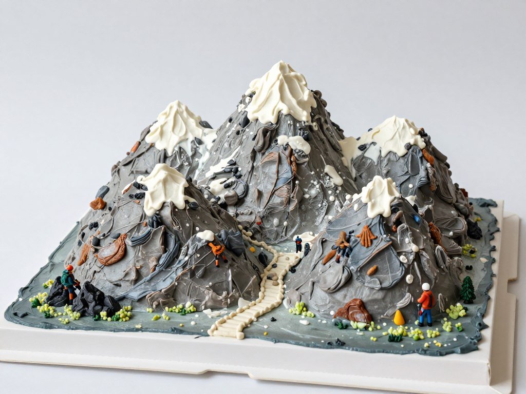 mountain themed birthday cake