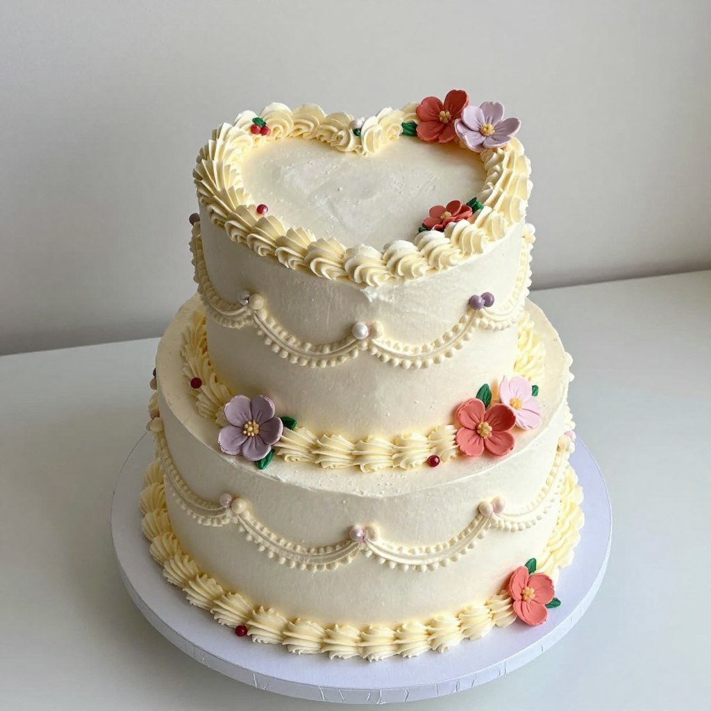 multi heart tier cake