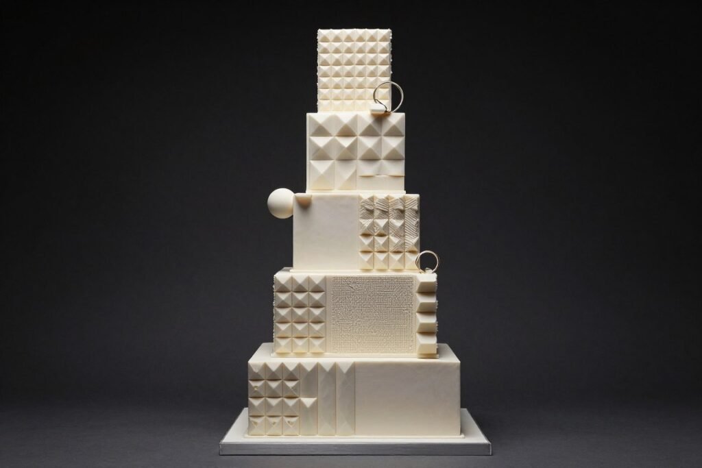 multi-tier architectural birthday cake