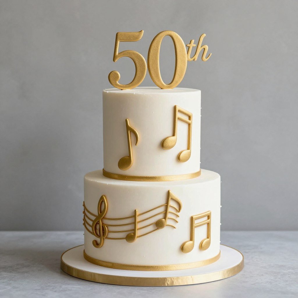 music-themed sophisticated cake