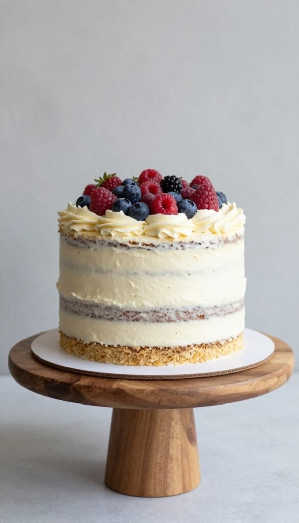 naked cake with berries