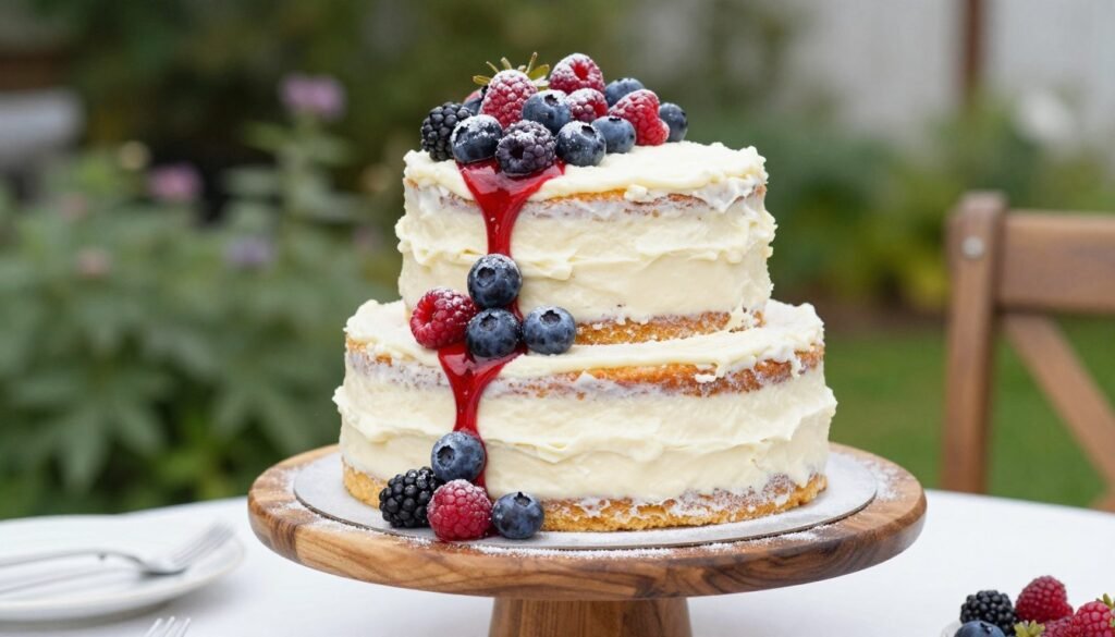 naked cake with fresh berries naked cake with fresh berries