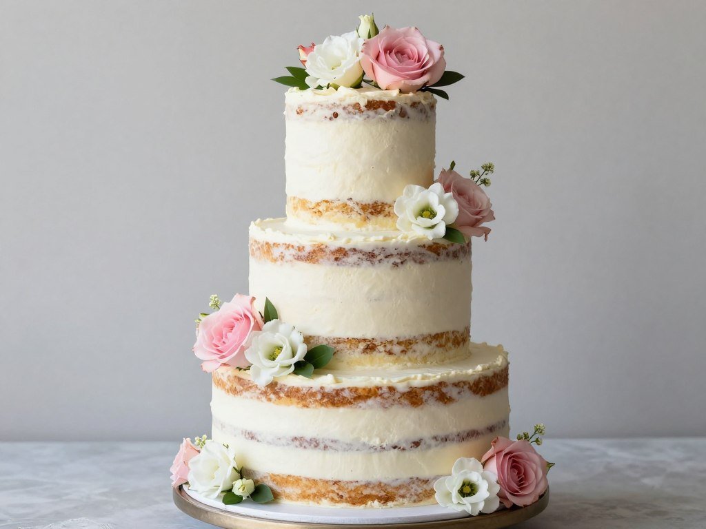 naked cake with fresh flowers for rustic 15th birthday naked cake with fresh flowers for rustic 15th birthday