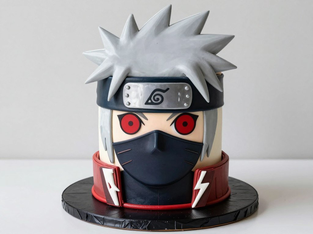 naruto kakashi birthday cake with sharingan eye design naruto kakashi birthday cake with sharingan eye design