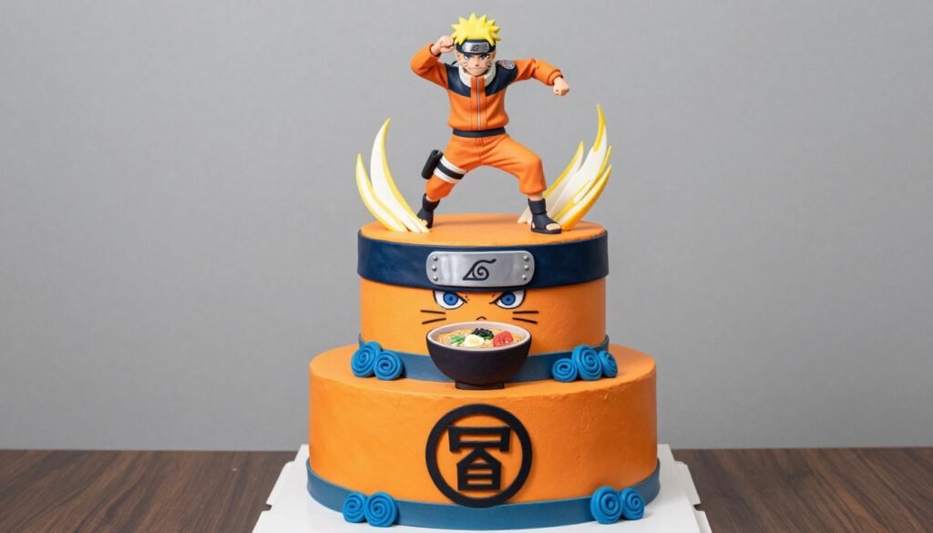 naruto uzumaki birthday cake with hidden leaf village symbol orange design naruto uzumaki birthday cake with hidden leaf village symbol orange design