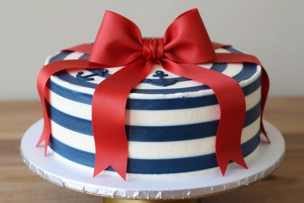 nautical bow cake design