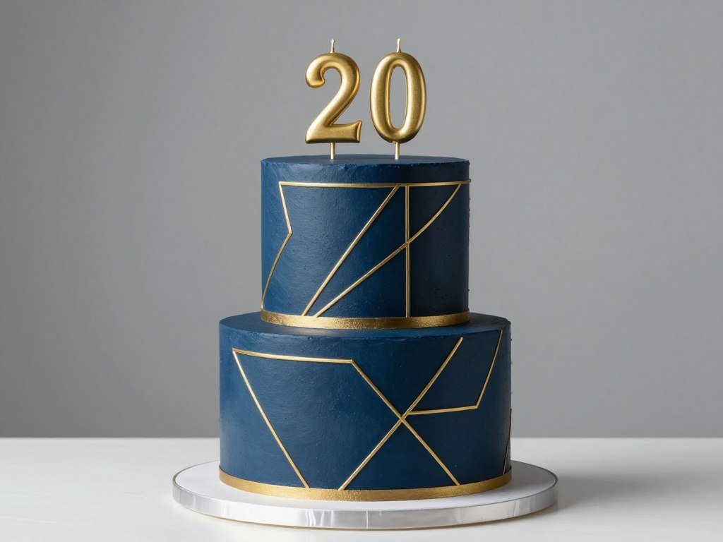 navy and gold birthday cake design for men with geometric patterns navy and gold birthday cake design for men with geometric patterns