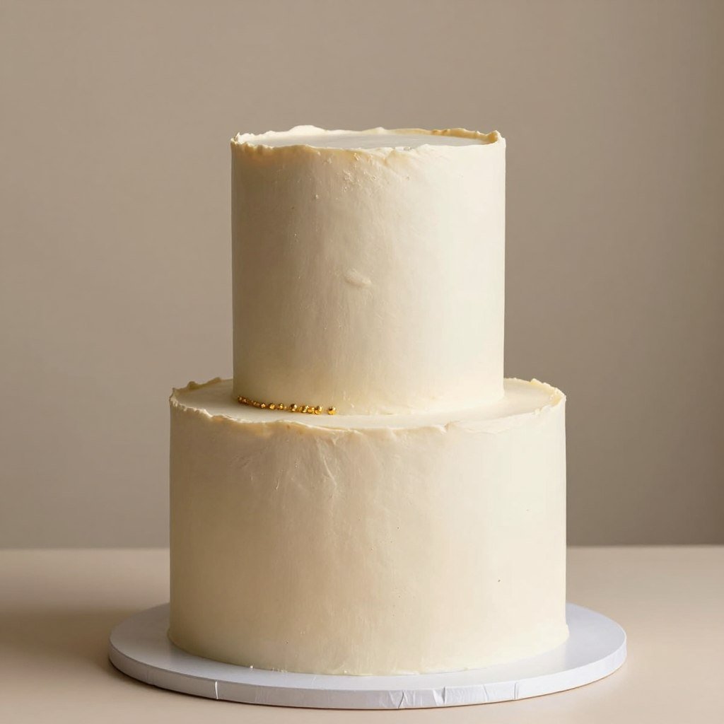 neutral tone minimalist cake with beige and cream colors