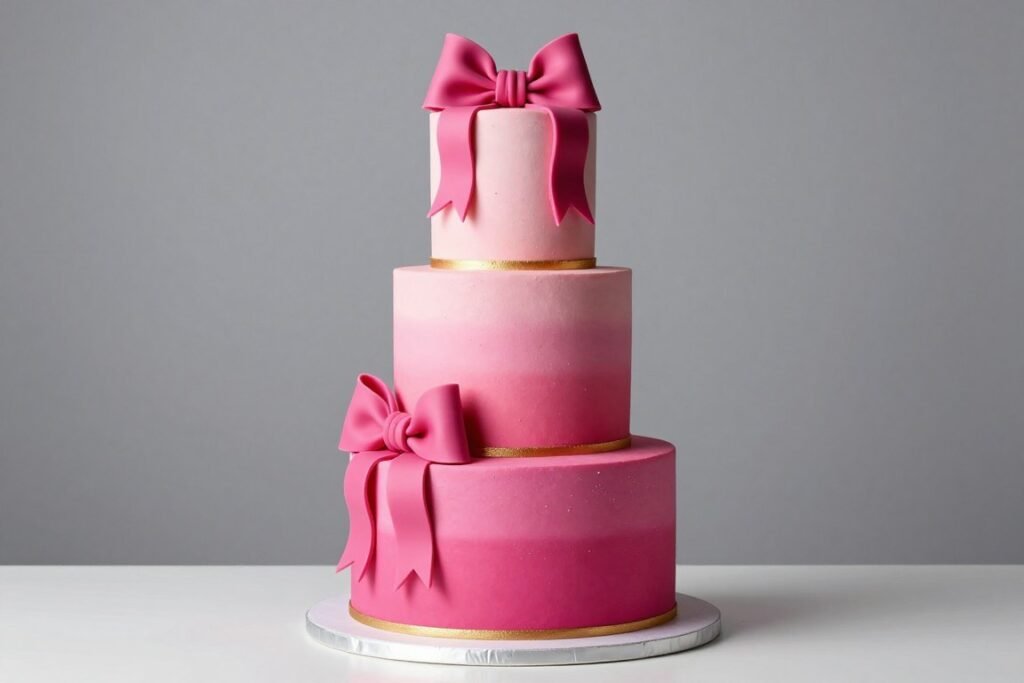 ombre bow cake design