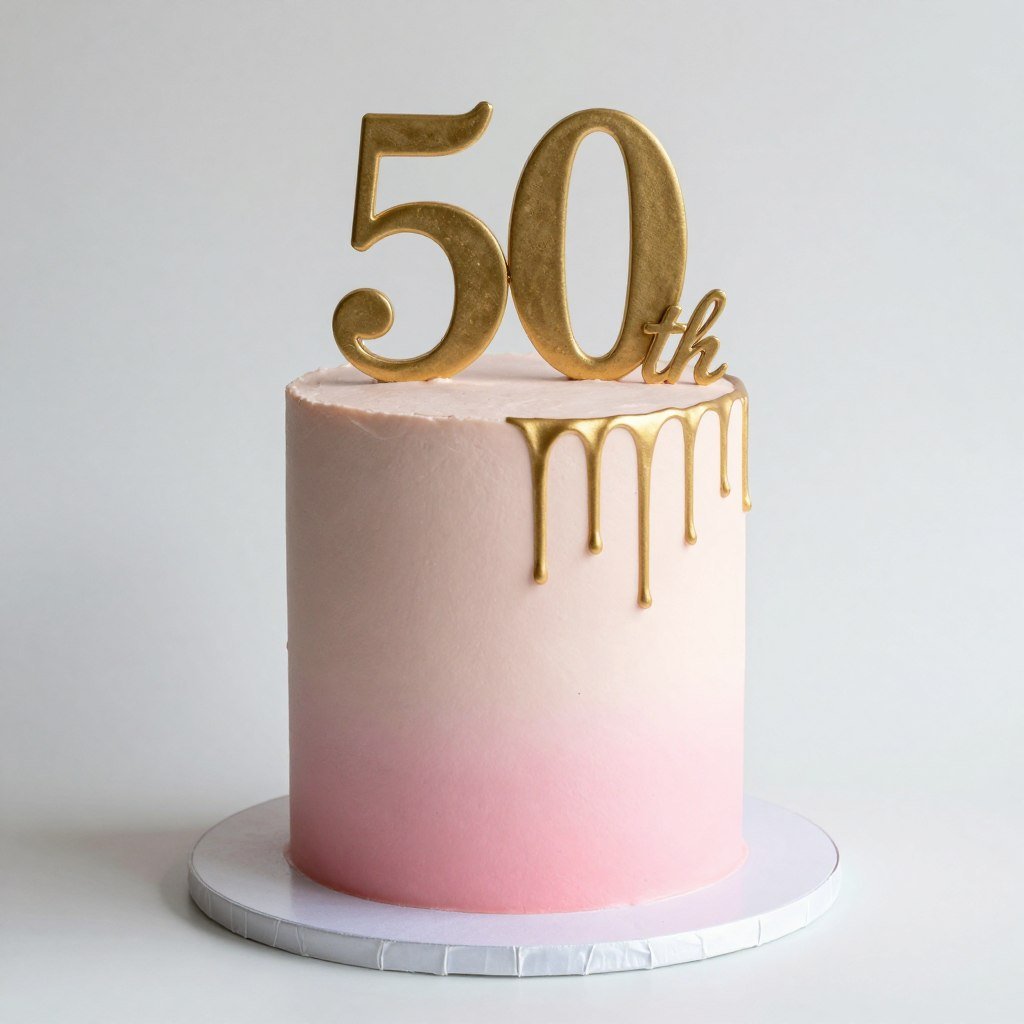 ombre pink elegant birthday cake