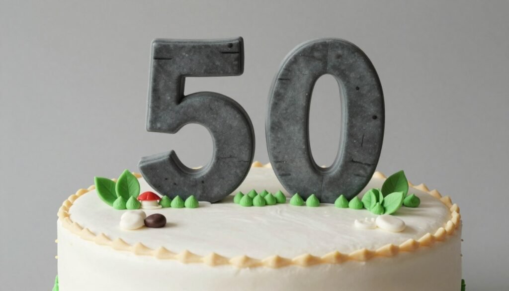 over the hill funny 50th birthday cake for men