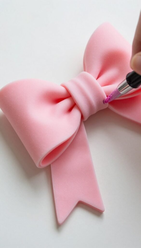 painted luster bow detail
