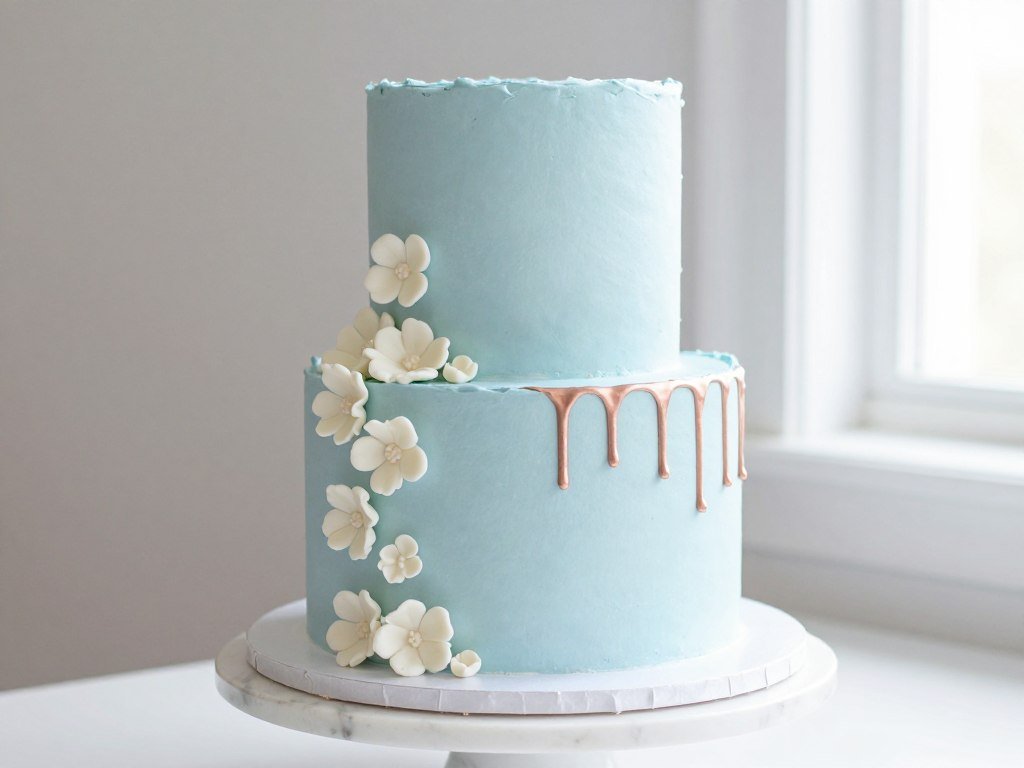 pastel blue birthday cake with smooth buttercream finish pastel blue birthday cake with smooth buttercream finish
